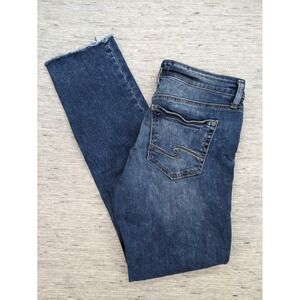 Silver Jeans Co. Suki Straight Leg Distressed Hem Dark Wash‎ Denim Jeans 31